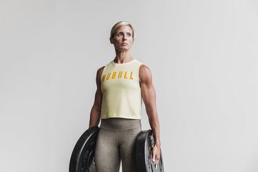 Nobull Muscle Women's Tank Tops Yellow | Australia (MS8675)